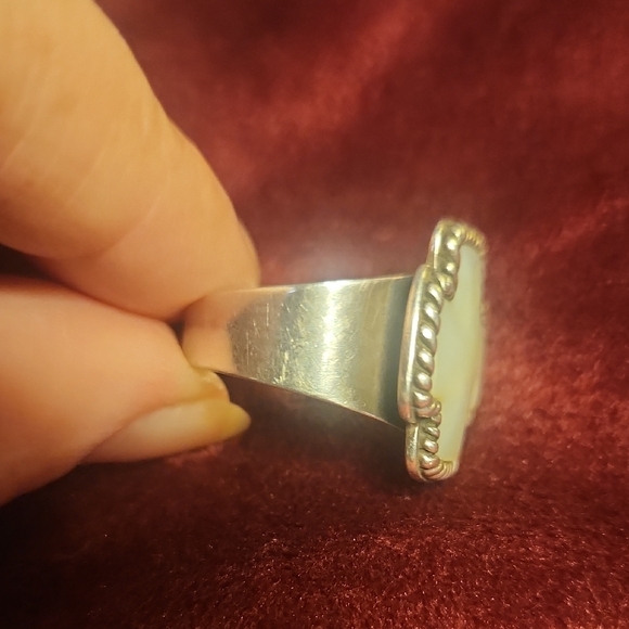 Mother Of Pearl 925 Sterling Silver Ring Sz 8 - Picture 6 of 8